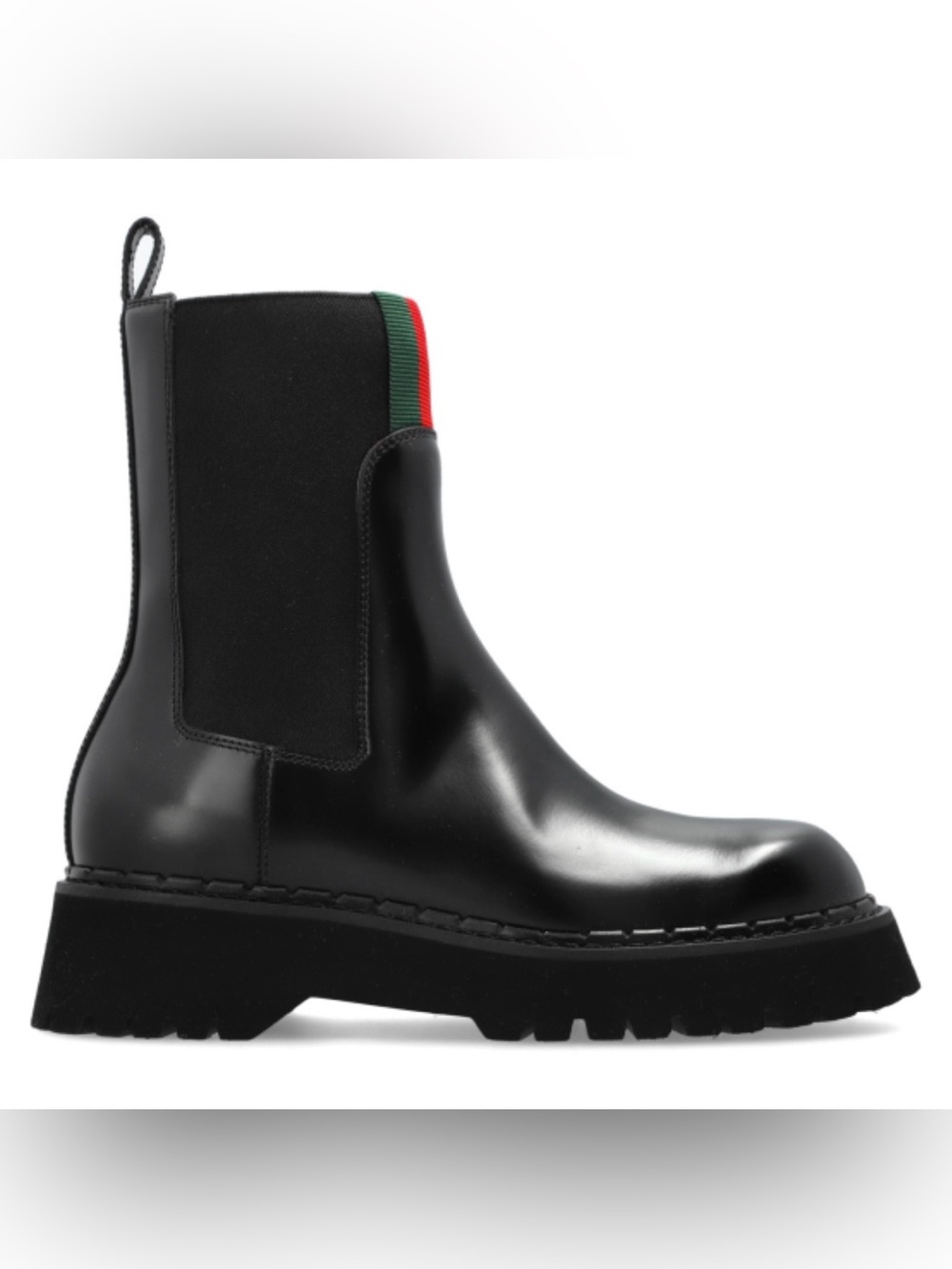 GUCCI Web stripe platform lug sole ankle boots